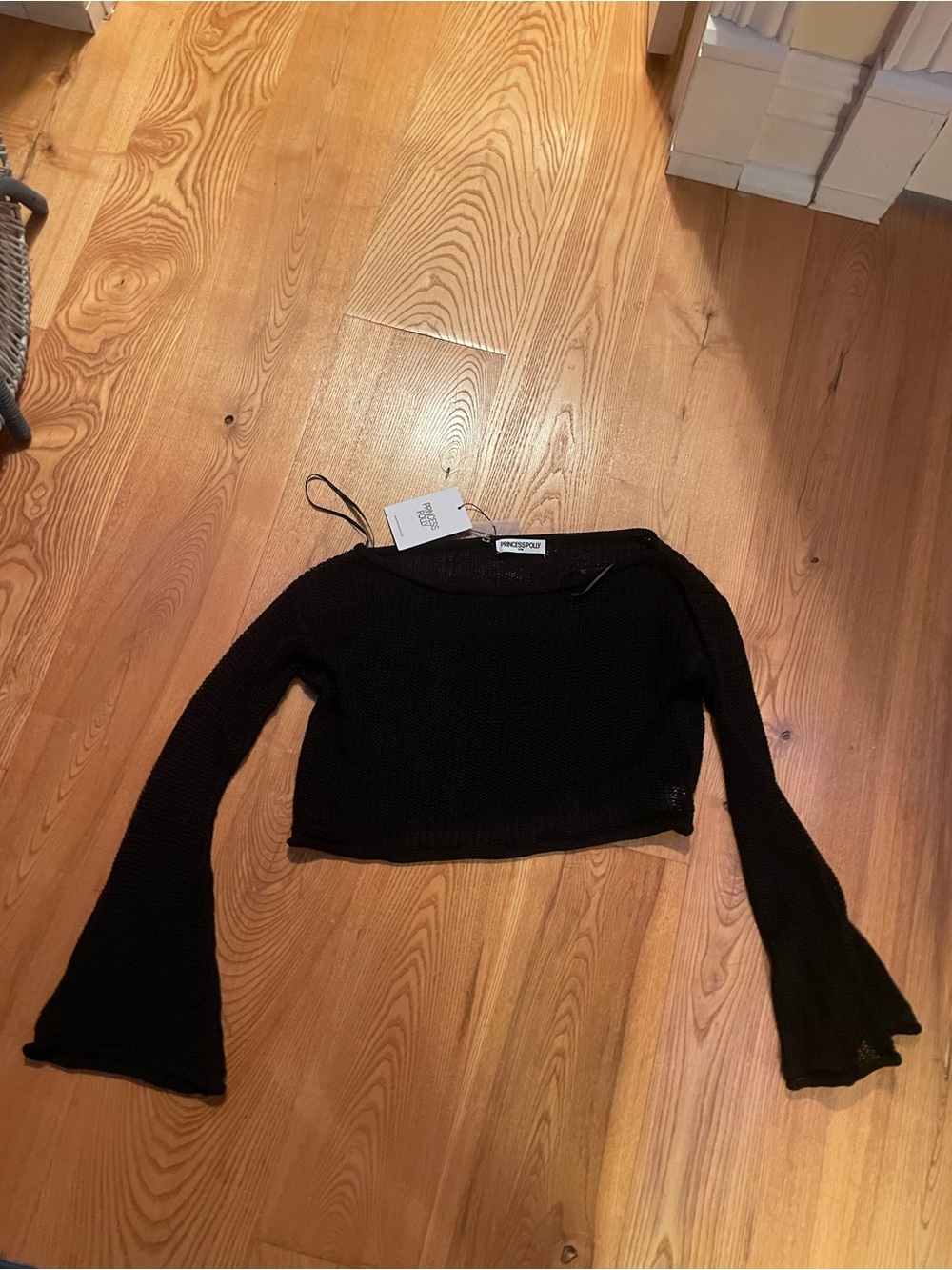 Black Cropped Knit Sweater Princess Polly